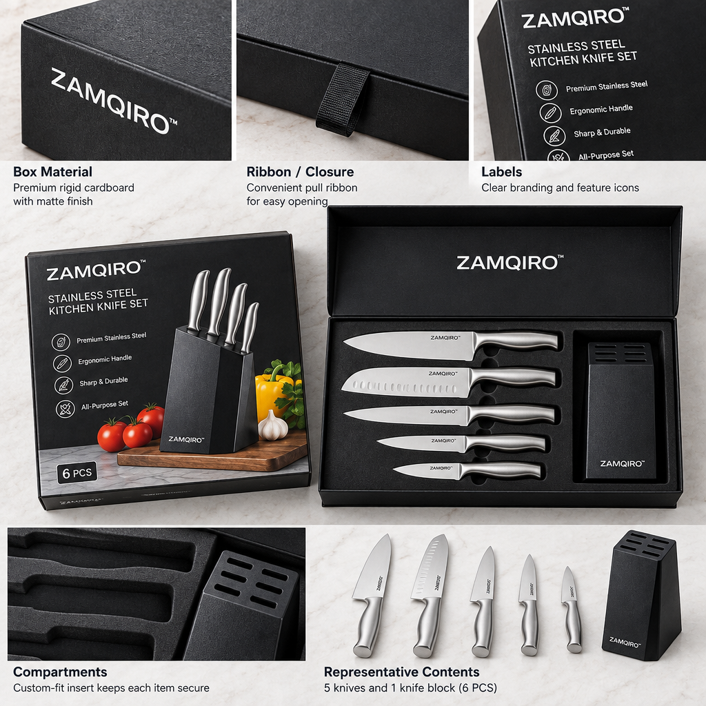 ZAMQIRO™ Stainless Steel Kitchen Knife Set image 6