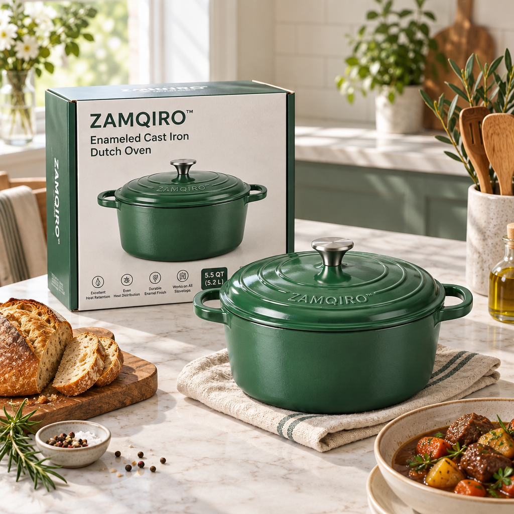 ZAMQIRO™ Enameled Cast Iron Dutch Oven image 2