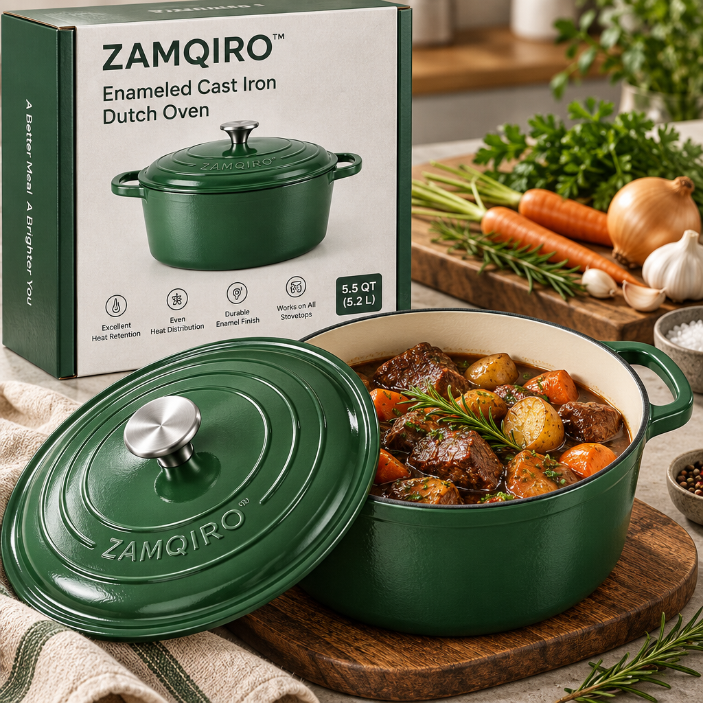 ZAMQIRO™ Enameled Cast Iron Dutch Oven image 3
