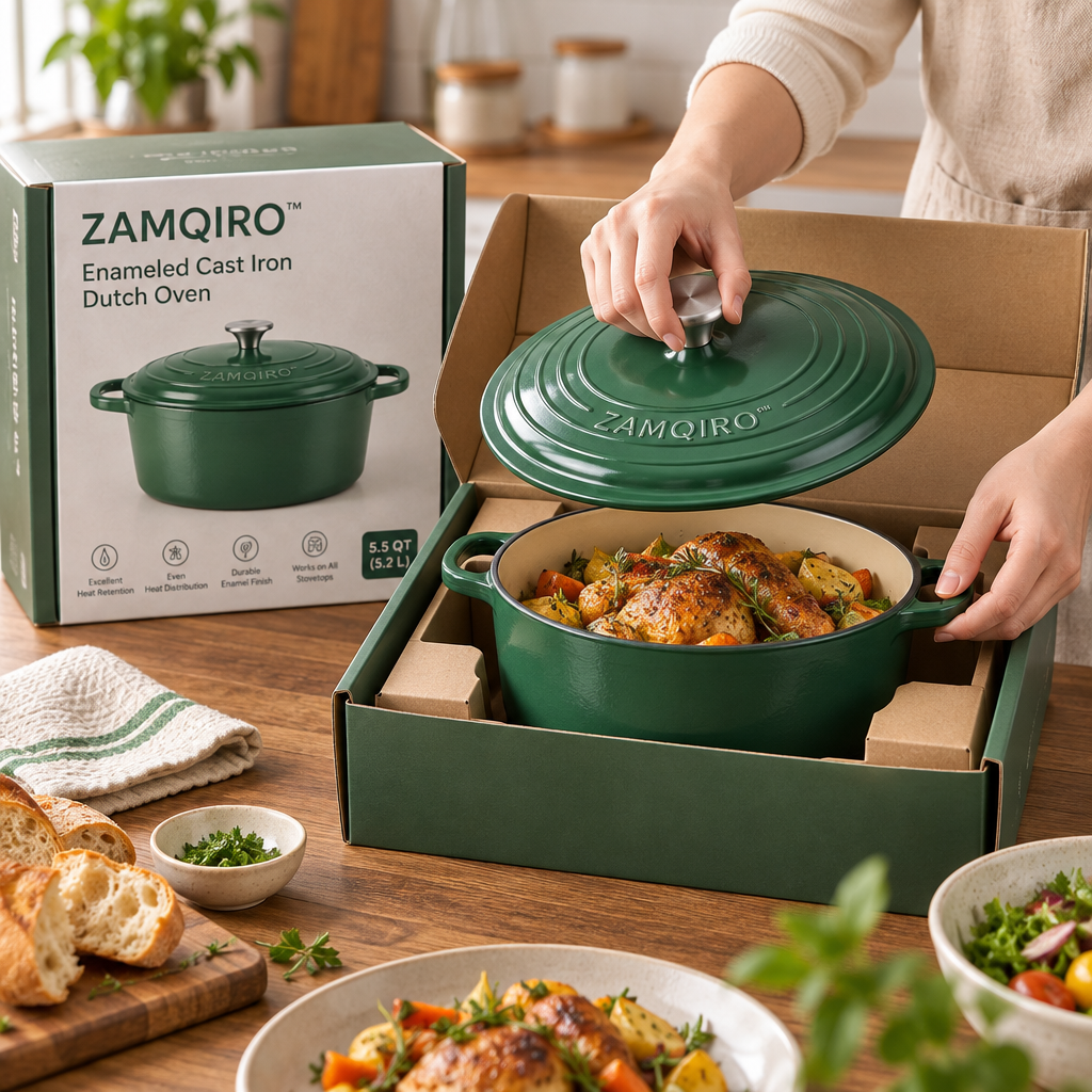 ZAMQIRO™ Enameled Cast Iron Dutch Oven image 4
