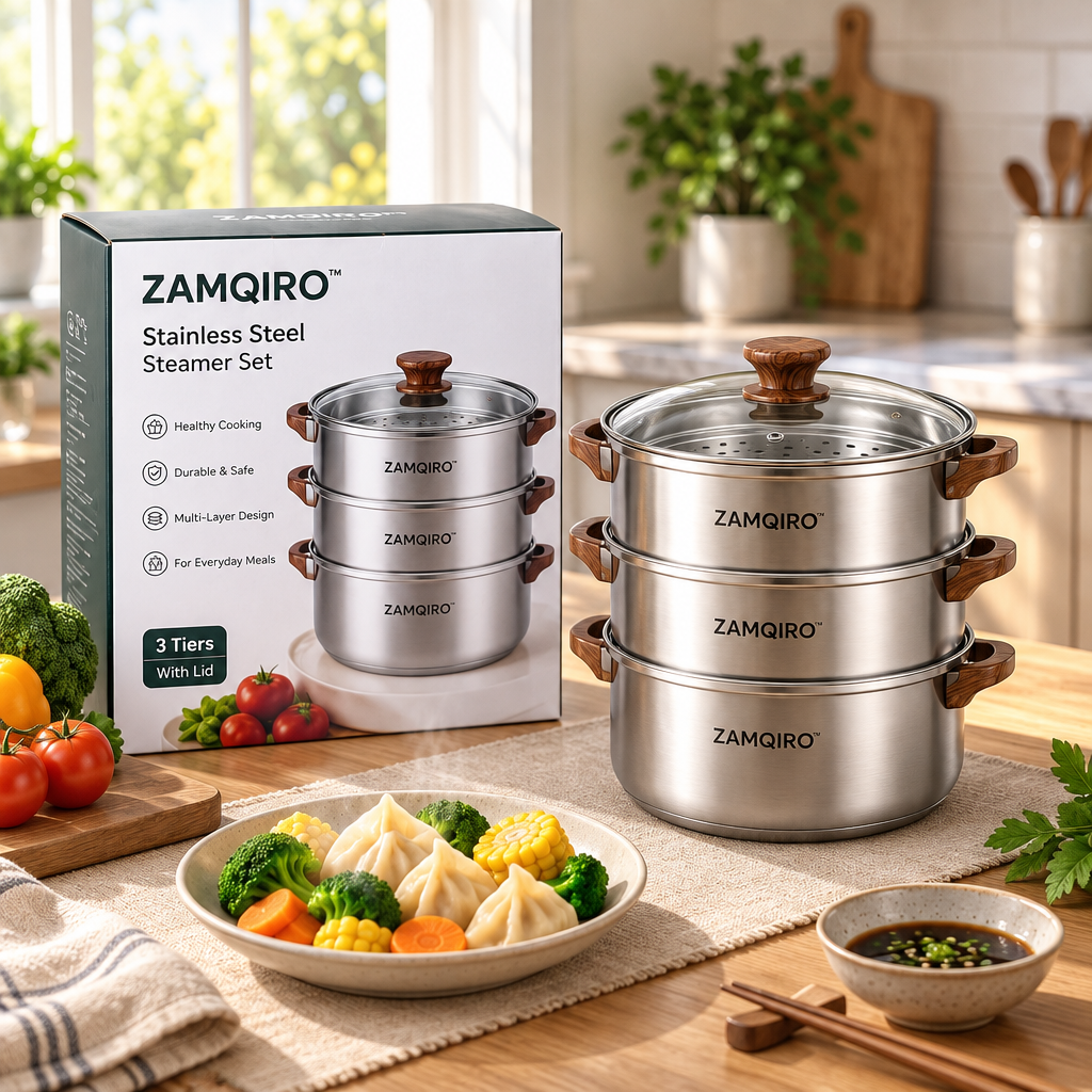 ZAMQIRO™ Stainless Steel Steamer Set image 2