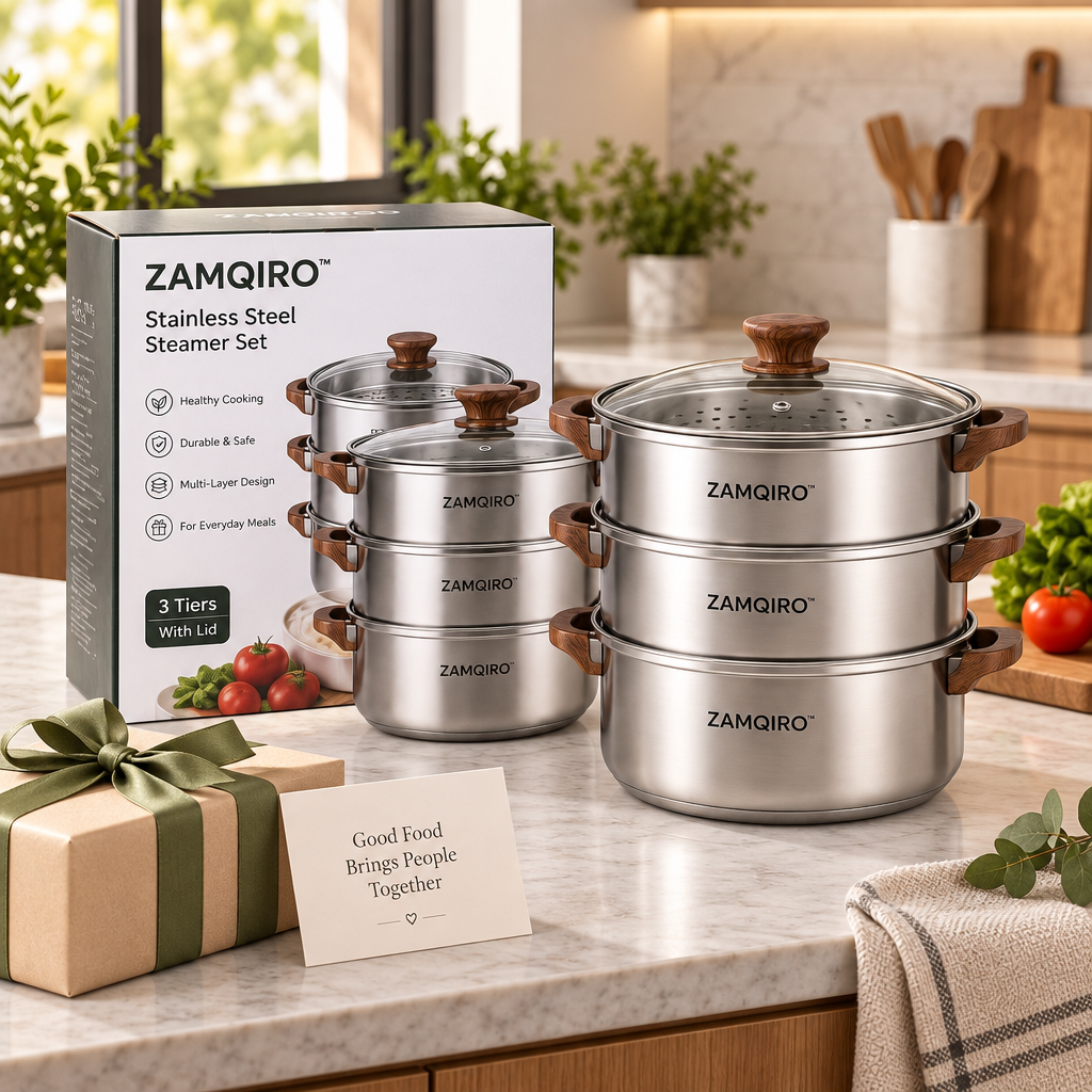 ZAMQIRO™ Stainless Steel Steamer Set image 5