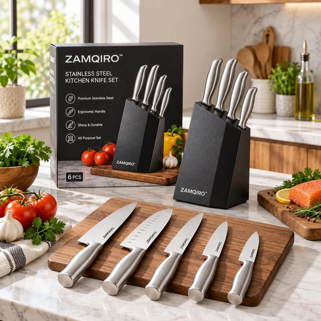 ZAMQIRO™ Stainless Steel Kitchen Knife Set image 2