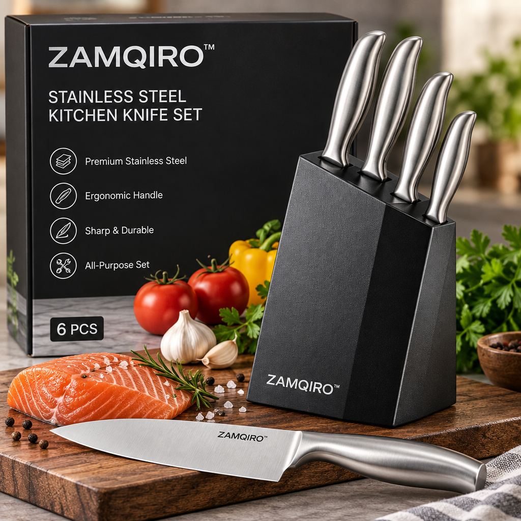 ZAMQIRO™ Stainless Steel Kitchen Knife Set image 3