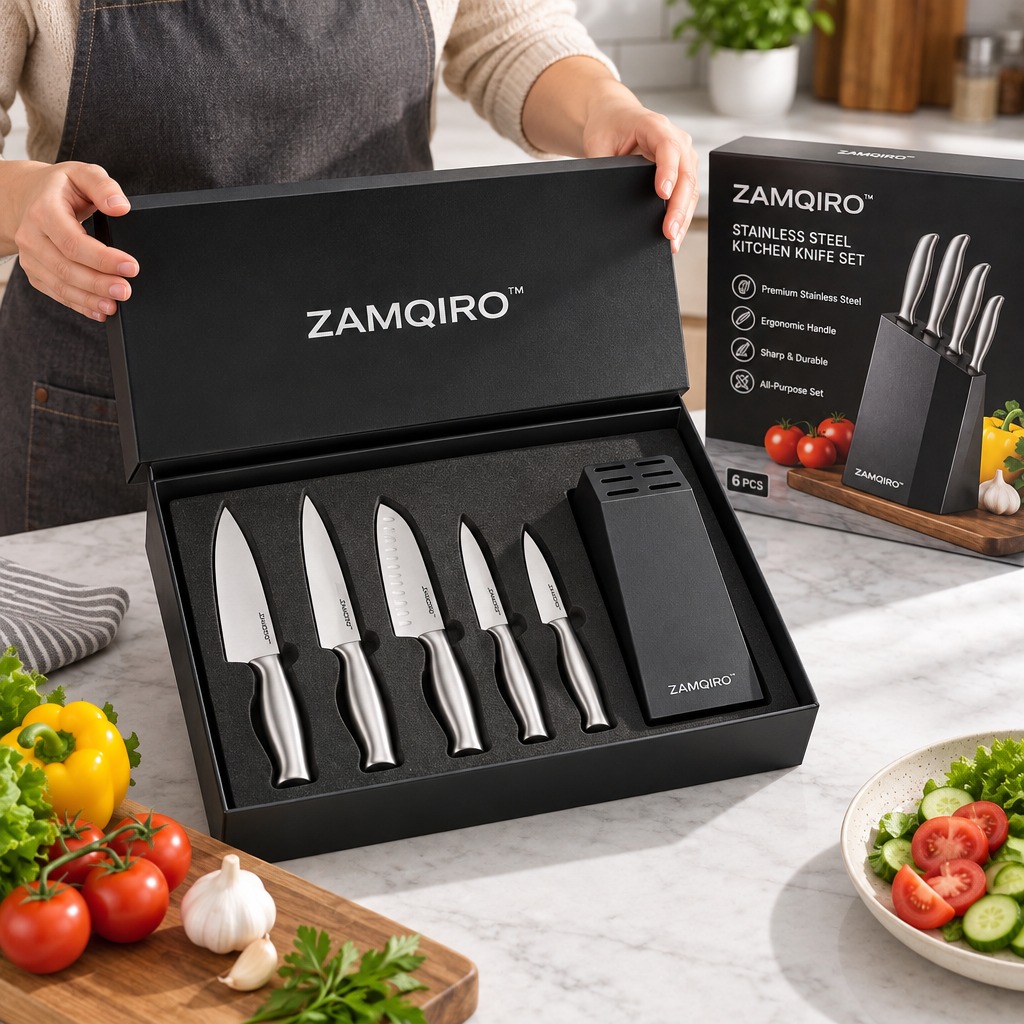 ZAMQIRO™ Stainless Steel Kitchen Knife Set image 4