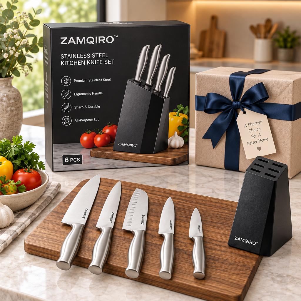 ZAMQIRO™ Stainless Steel Kitchen Knife Set image 5