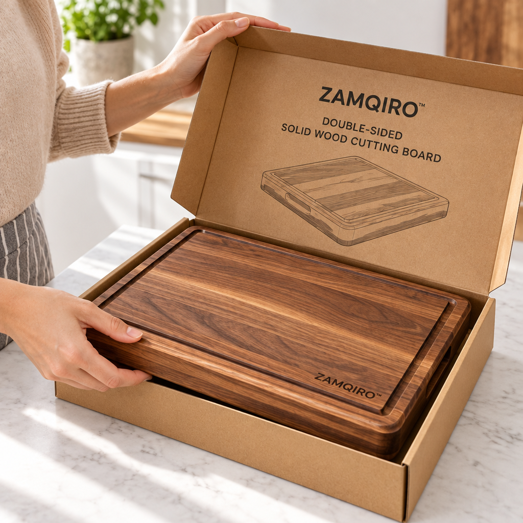 ZAMQIRO™ Double-Sided Solid Wood Cutting Board image 4