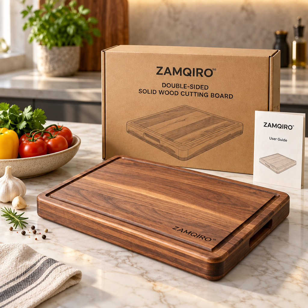 ZAMQIRO™ Double-Sided Solid Wood Cutting Board image 5