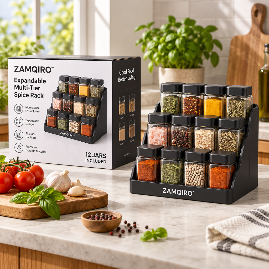 ZAMQIRO™ Expandable Multi-Tier Spice Rack image 2