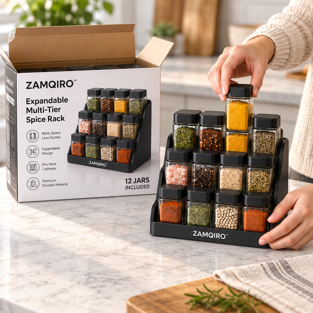 ZAMQIRO™ Expandable Multi-Tier Spice Rack image 4