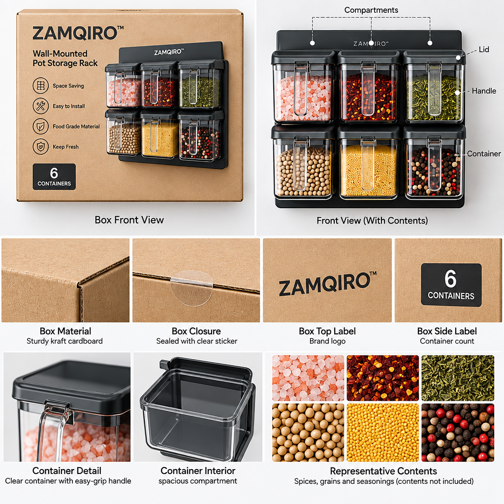 ZAMQIRO™ Wall-Mounted Pot Storage Rack image 6