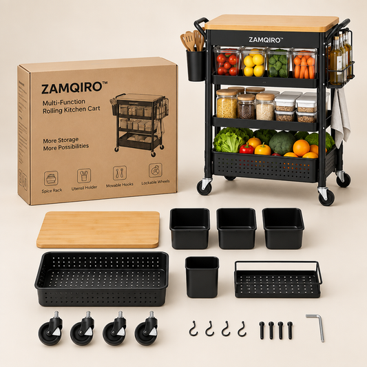 ZAMQIRO™ Multi-Function Rolling Kitchen Cart primary image