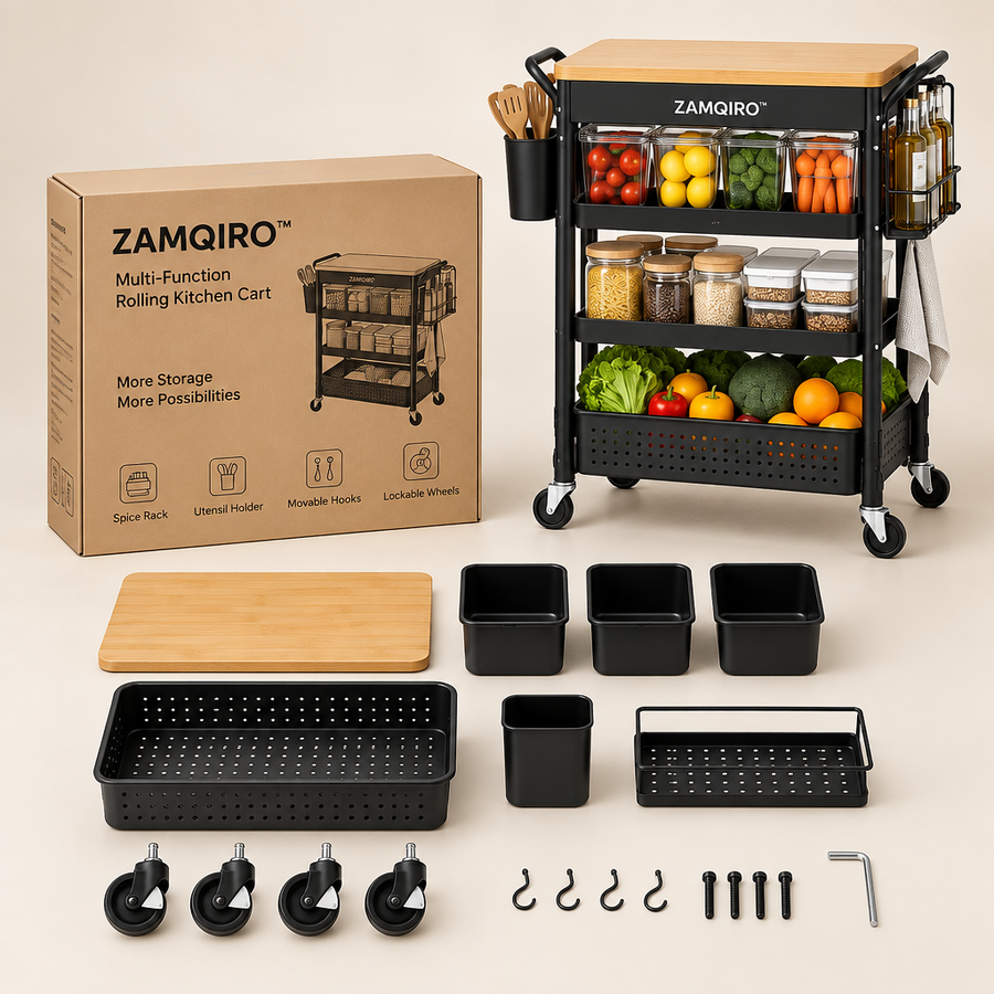ZAMQIRO™ Multi-Function Rolling Kitchen Cart primary image