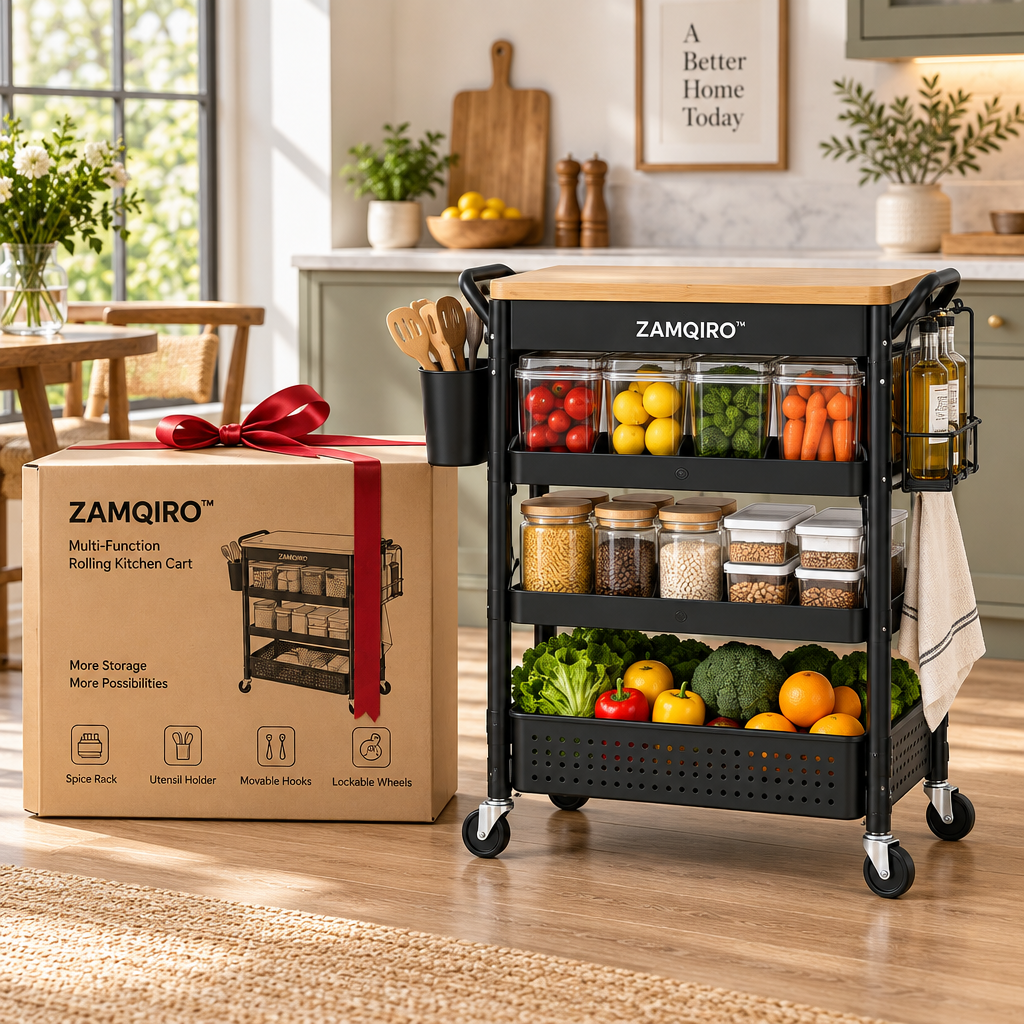 ZAMQIRO™ Multi-Function Rolling Kitchen Cart image 5